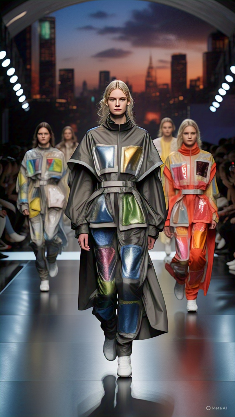 Cyberpunk Futuristic Fashion Runway Model 3