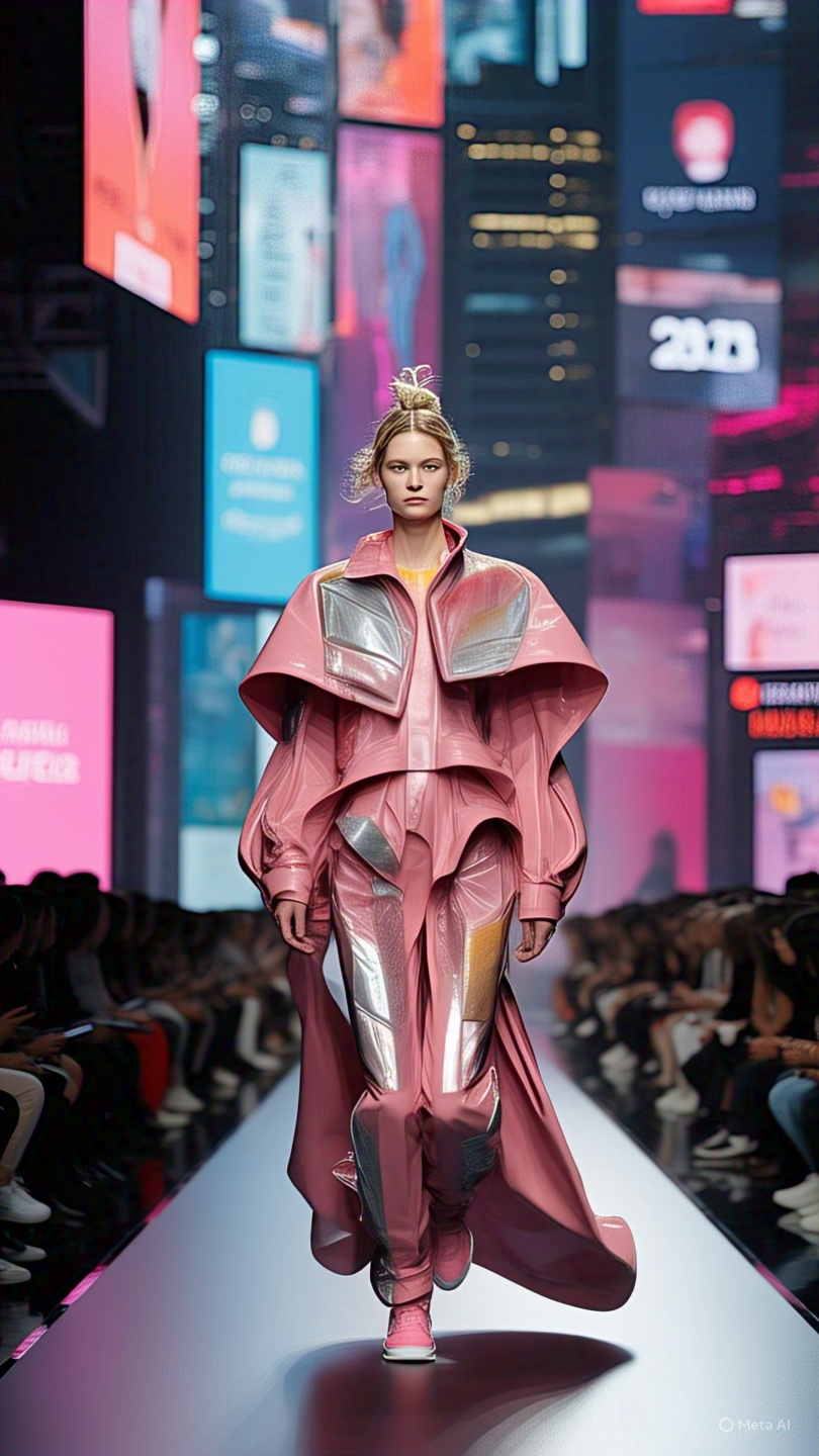 Cyberpunk Futuristic Fashion Runway Model 4