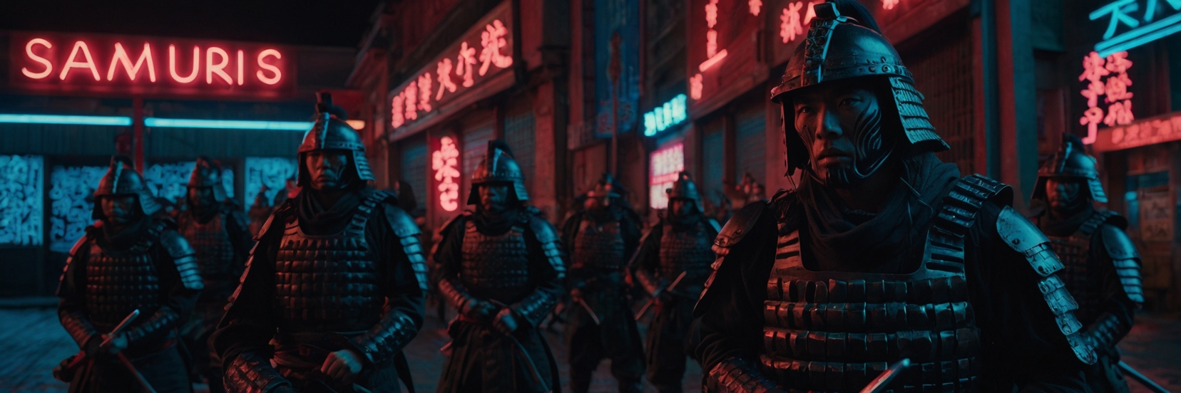 Cyberpunk Samurai Neon Street 1