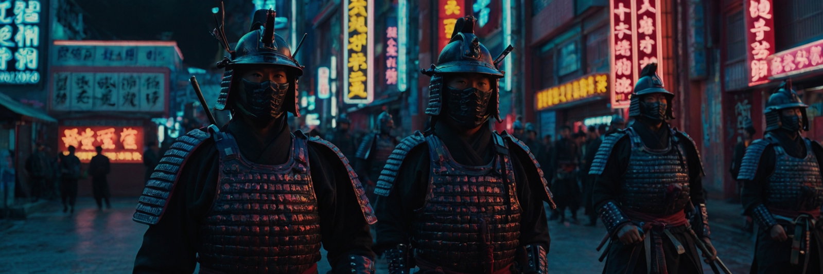 Cyberpunk Samurai Neon Street 3
