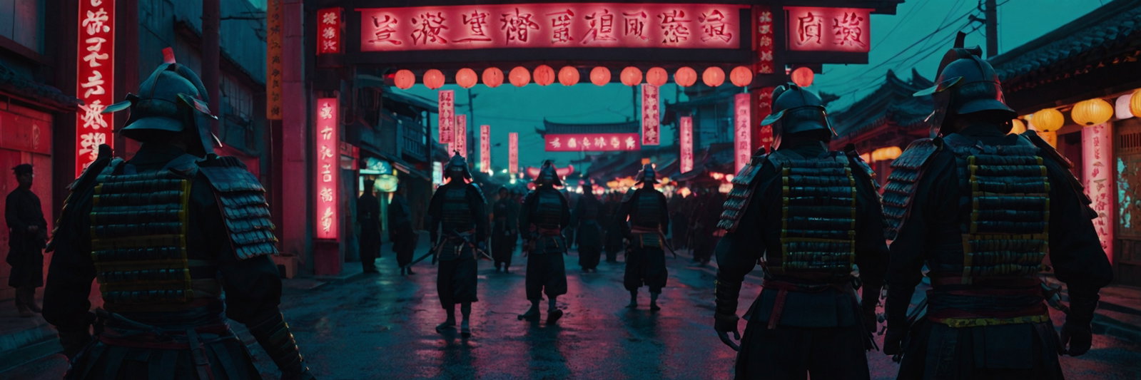 Cyberpunk Samurai Neon Street 4