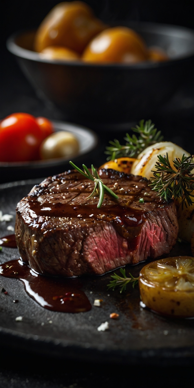 Grilled Steak Rosemary Tomatoes 1