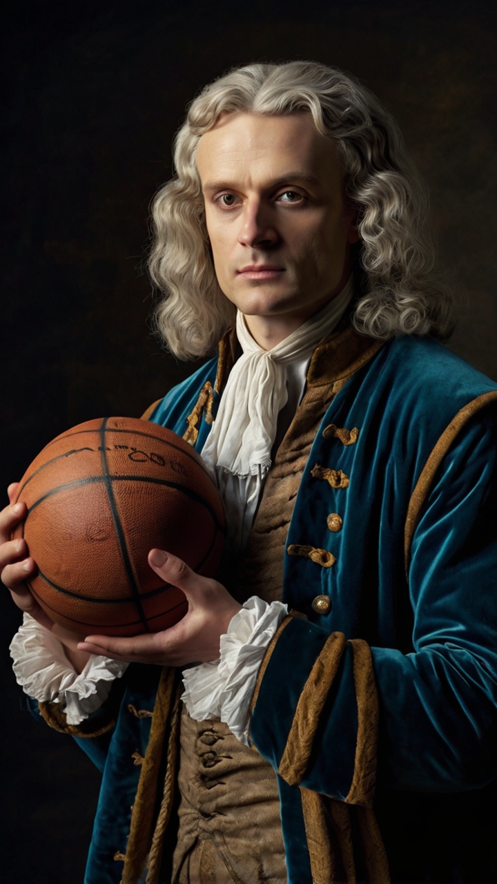Isaac Newton Basketball Portrait 1