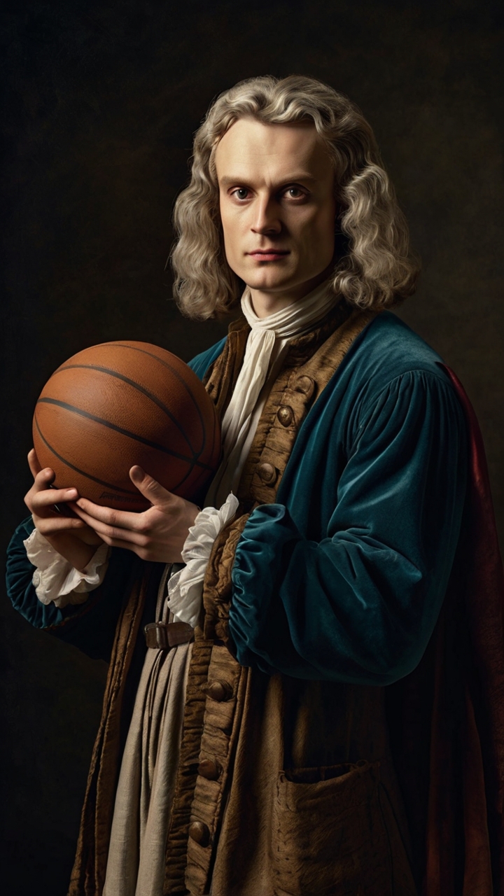 Isaac Newton Basketball Portrait 2