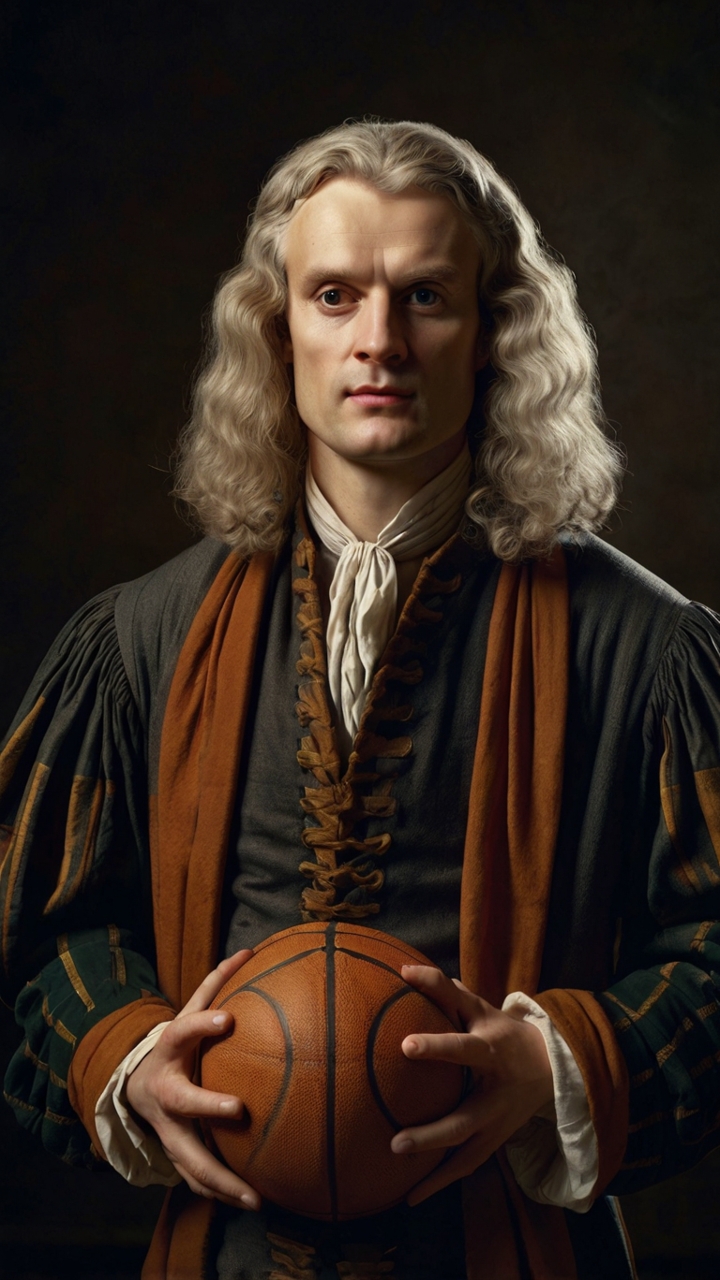Isaac Newton Basketball Portrait 3