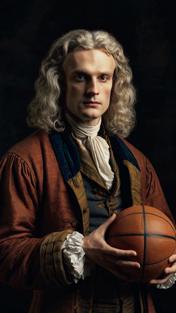 Isaac Newton Basketball Portrait 4