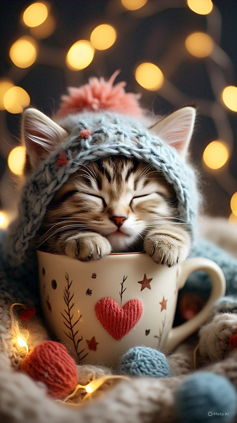 Kitten Sleeping Mug Cozy 4