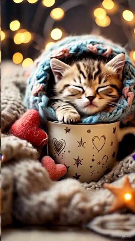 Kitten Sleeping Mug Cozy Video 2 Thumbnail