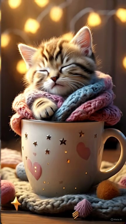 Kitten Sleeping Mug Cozy Video 3 Thumbnail