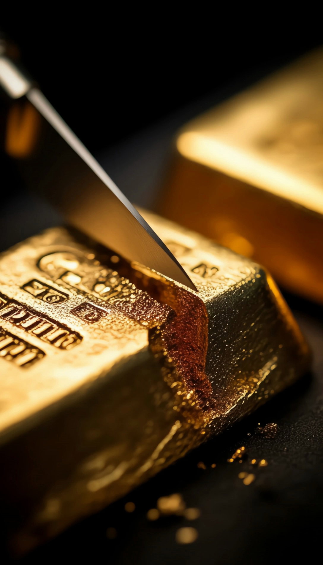 Knife Cutting Gold Bar Video 3 Thumbnail