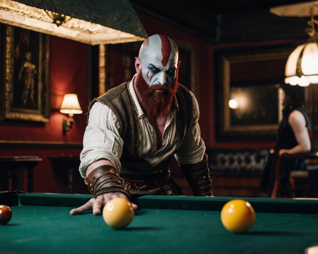Kratos God Of War Playing Billiards 1
