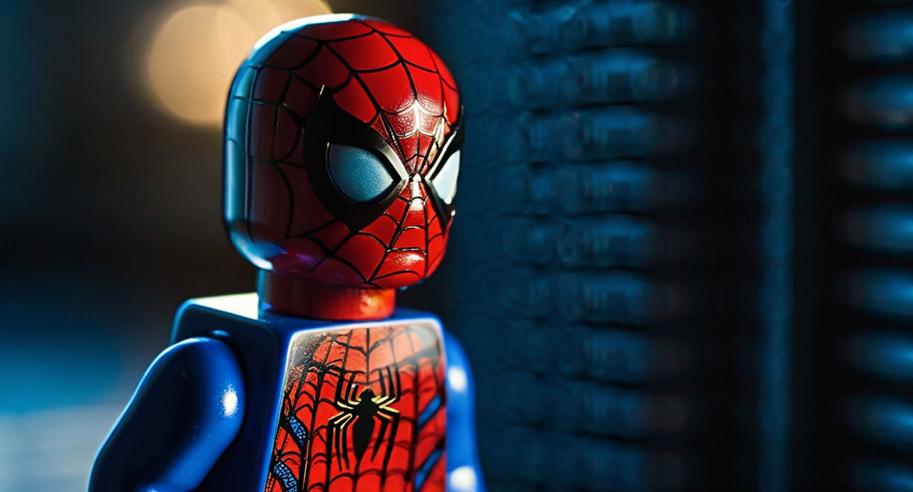 Lego Style Spider Hero Minifigure Night 2