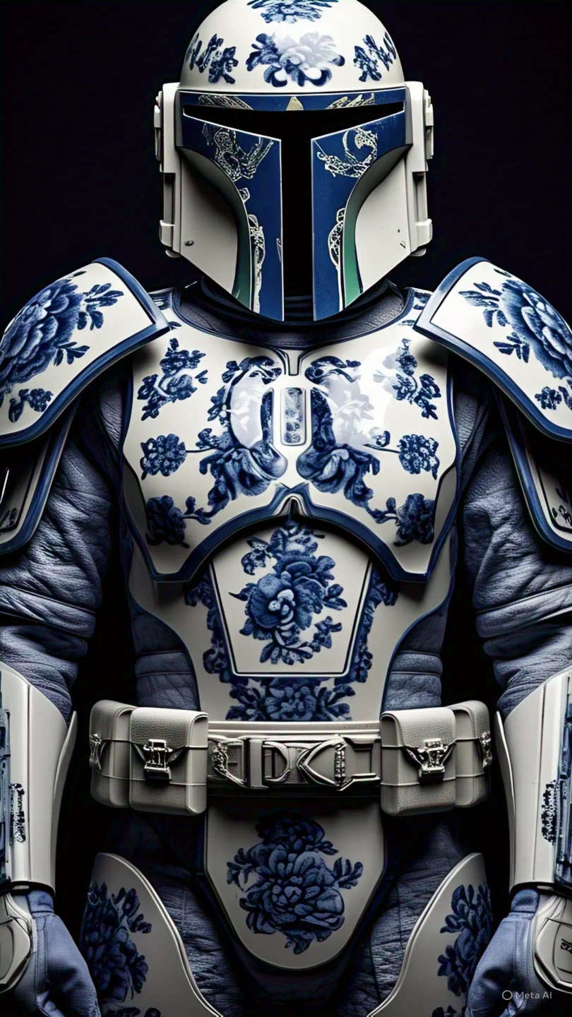 Porcelain Floral Armored Warrior Helmet 2