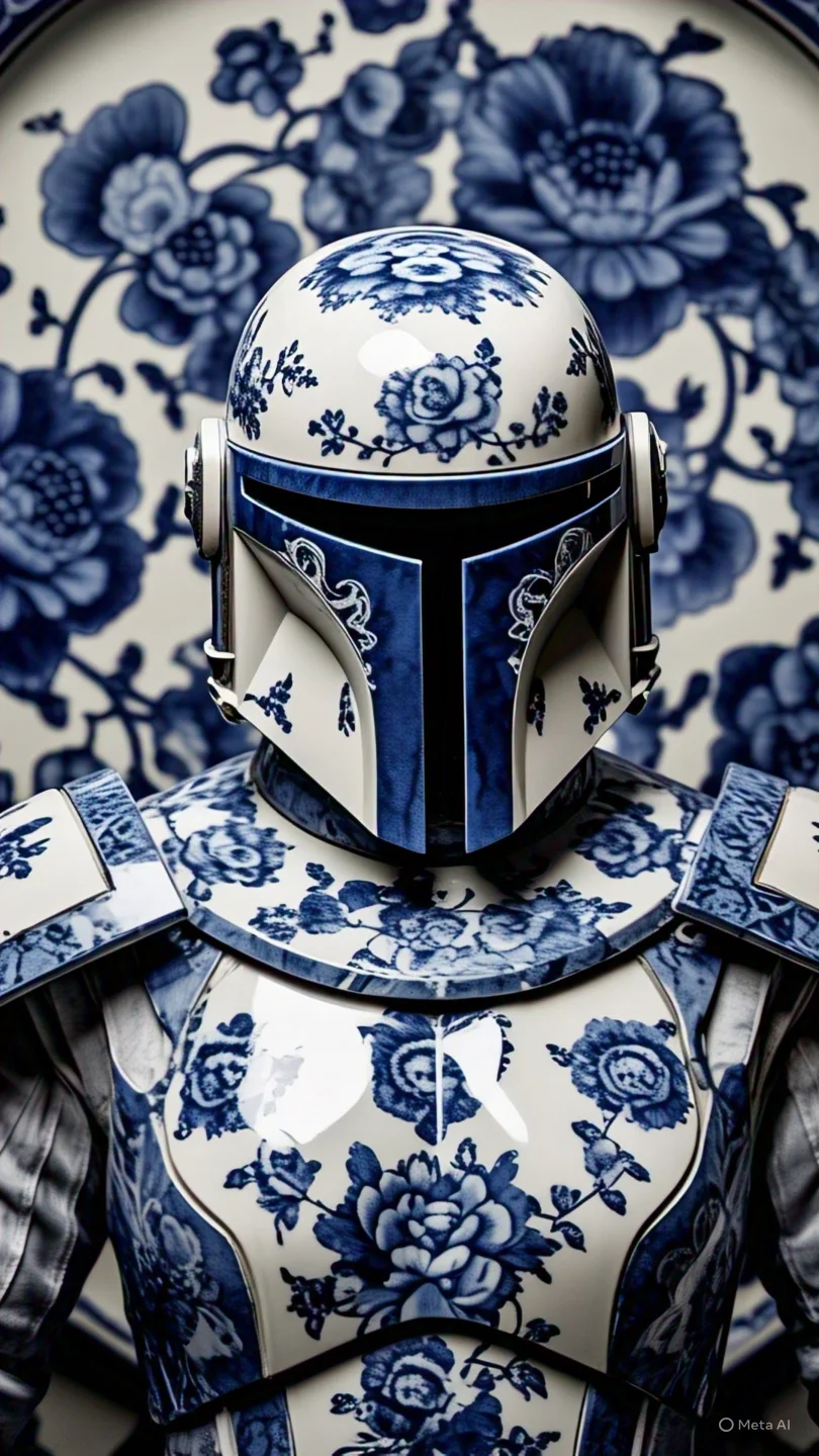Porcelain Floral Armored Warrior Helmet 3