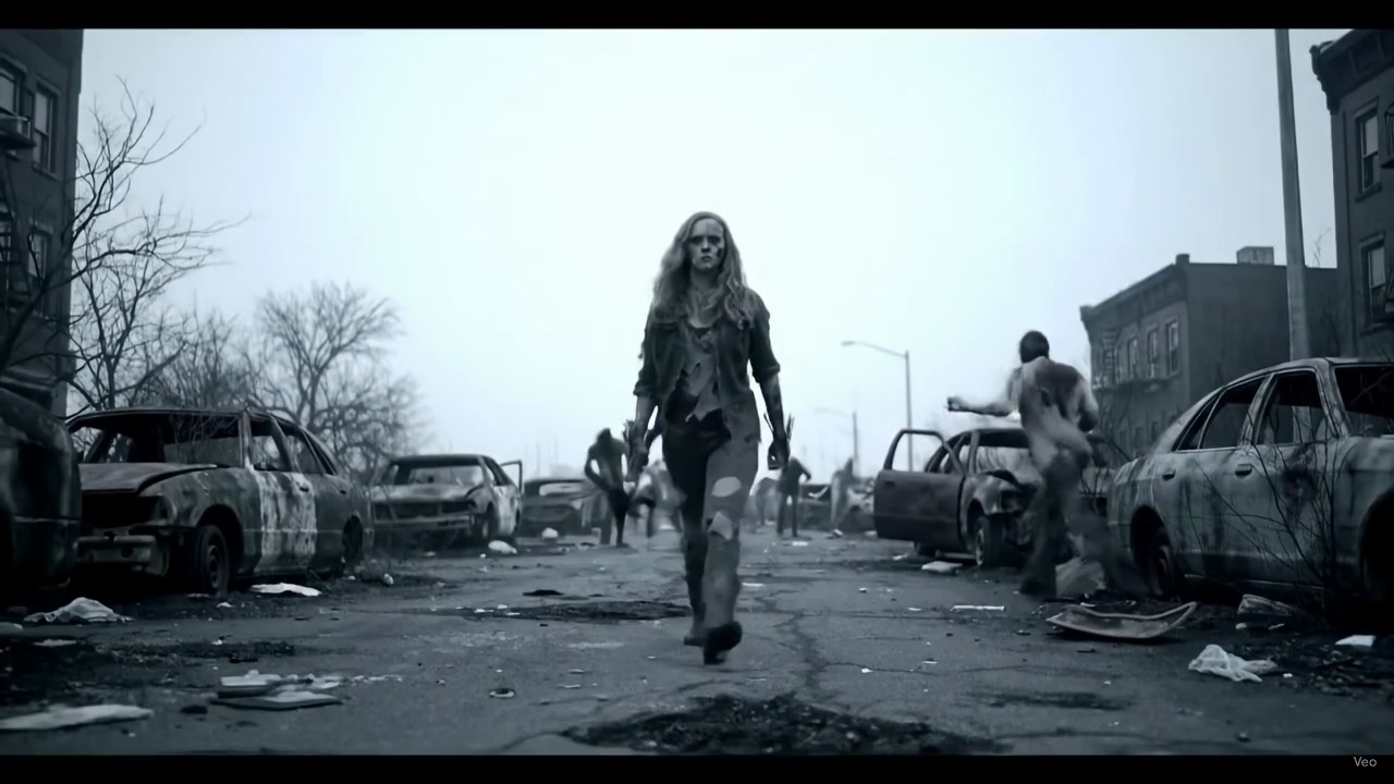 Post Apocalyptic Woman Walking Zombie Street Video – video thumbnail