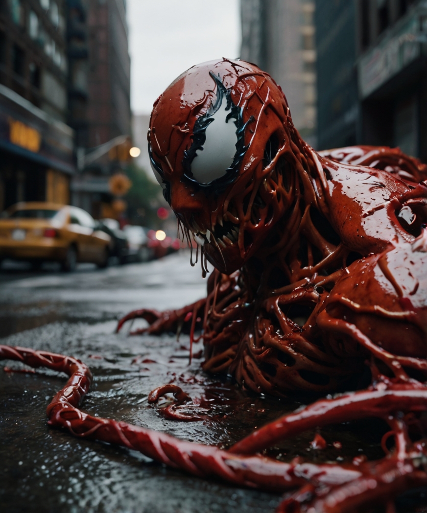 Red Symbiote Creature City Street