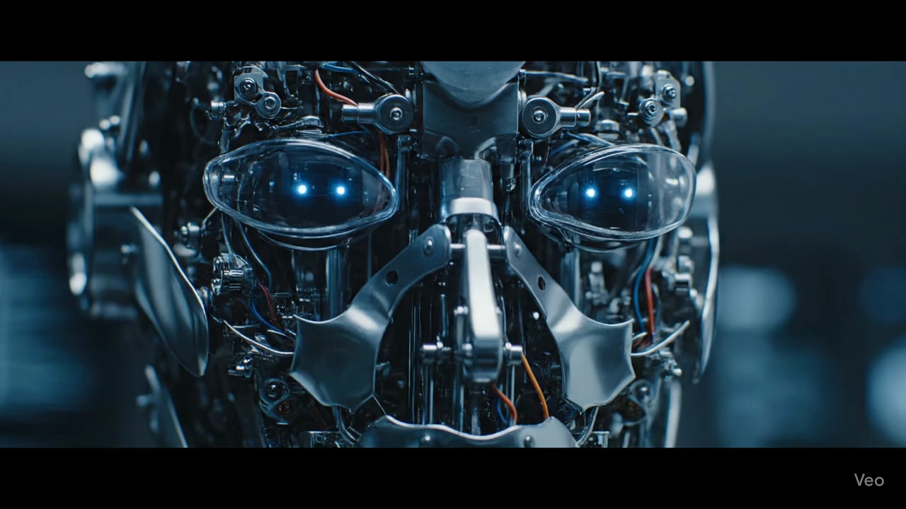 Robotic Head Human Skin Reveal Video – video thumbnail