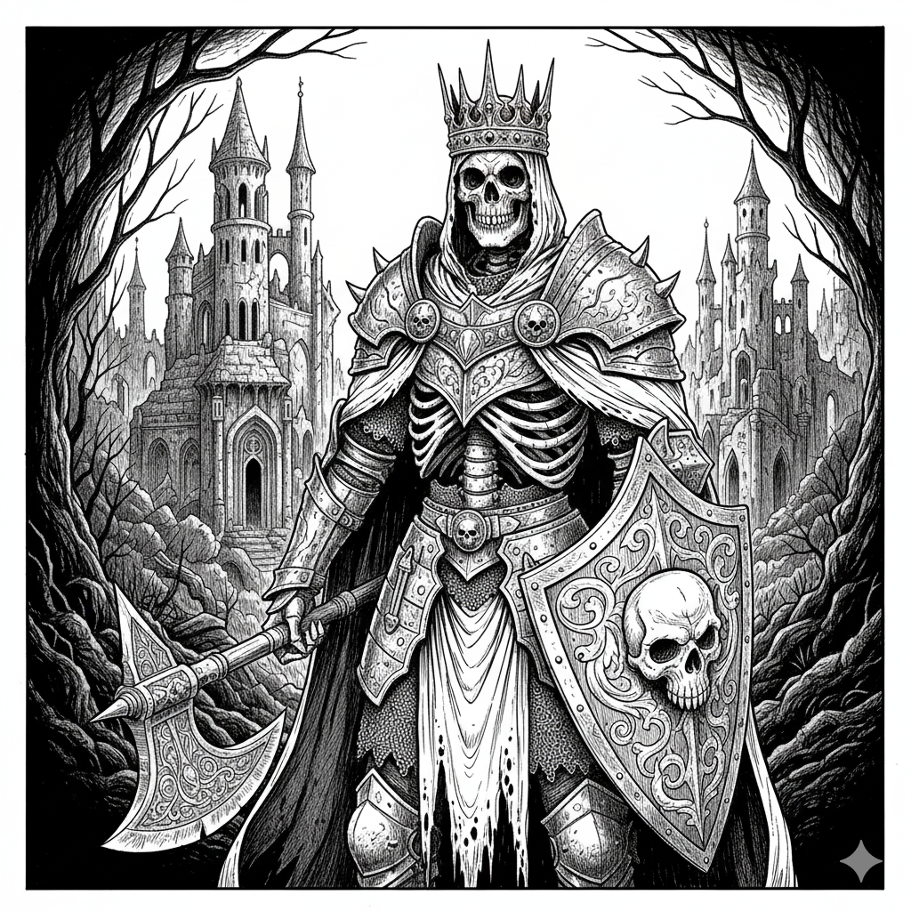 Skeleton King Warrior Gothic Castle