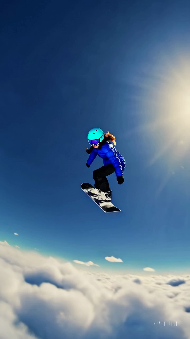 Snowboarder Above Clouds Video – video thumbnail