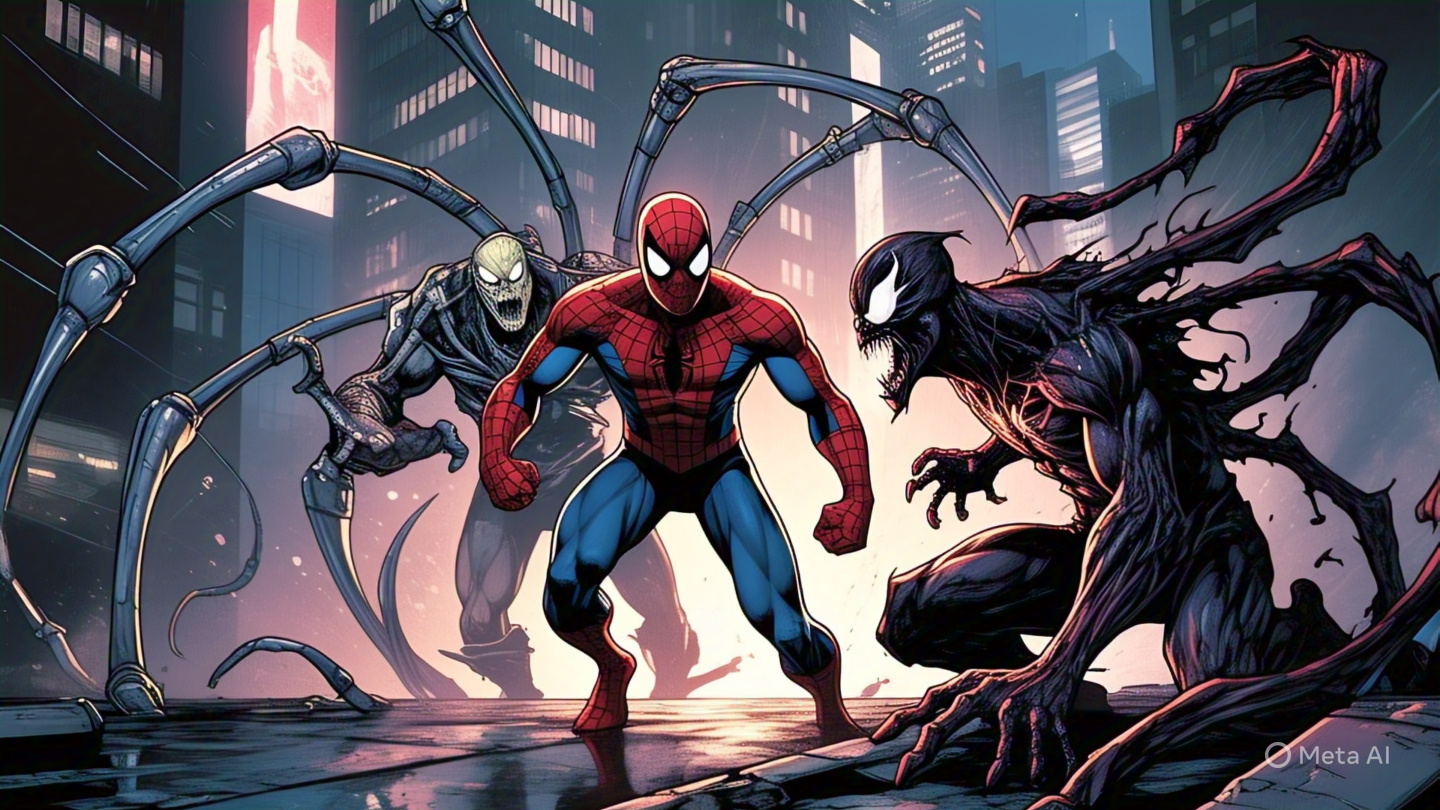 Spiderman Vs Symbiotes Neon City 3