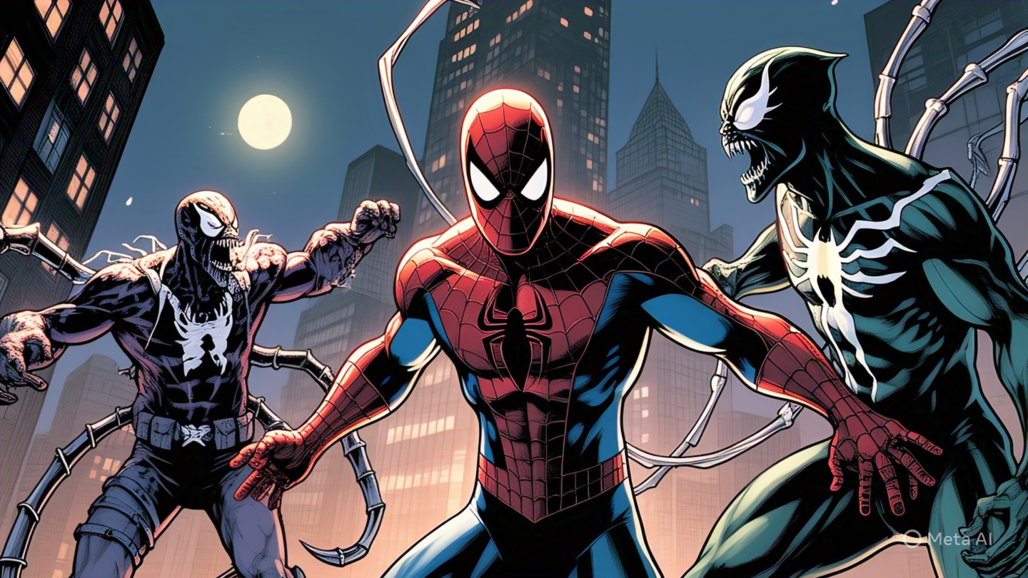 Spiderman Vs Symbiotes Neon City 4