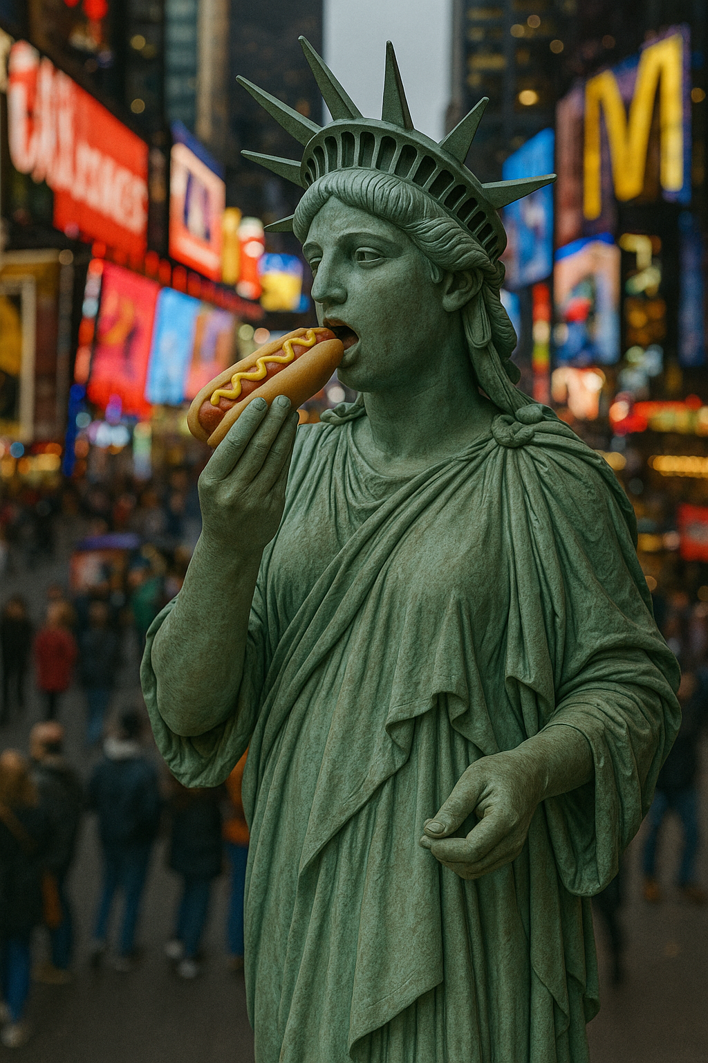 Statue Liberty Hotdog Times Square