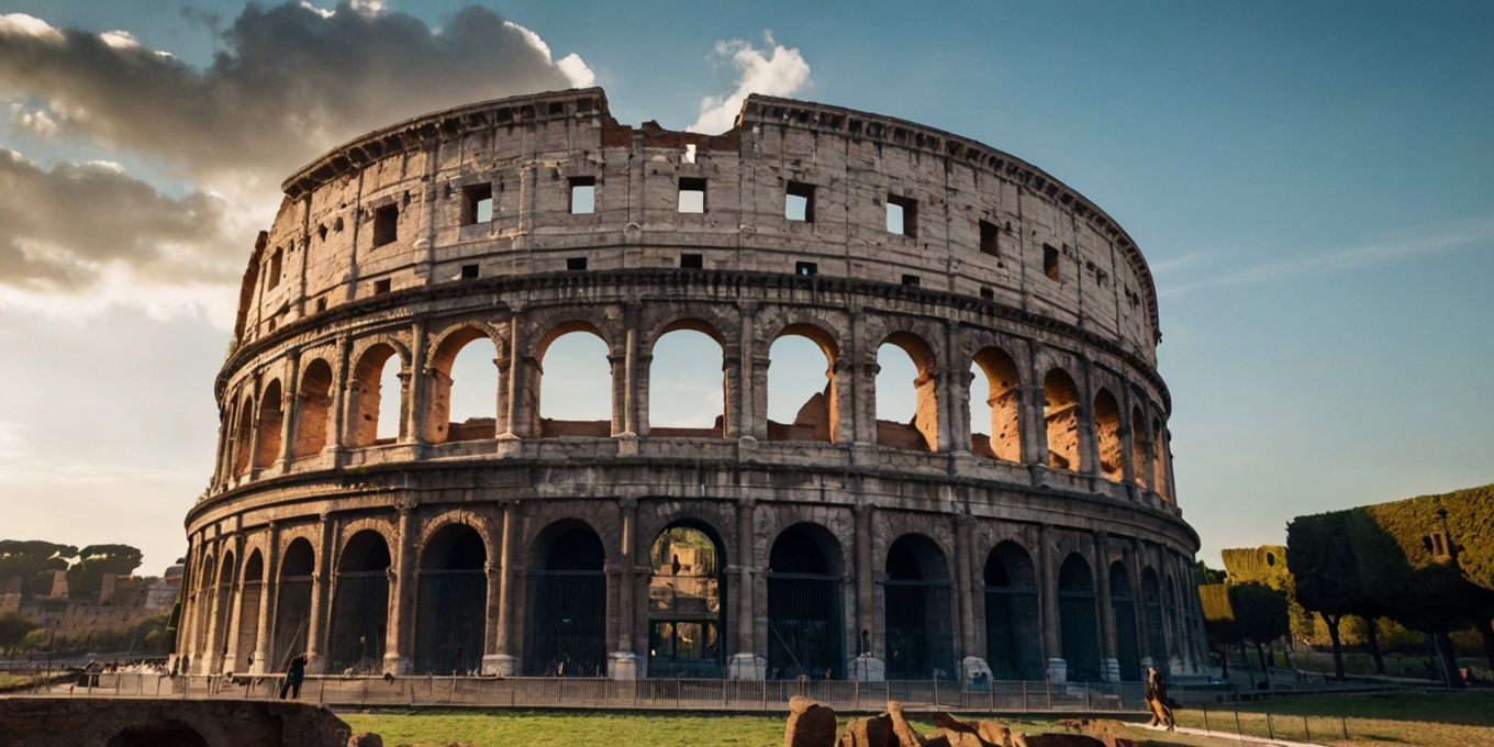 Roman Colosseum Golden Hour Architecture 1