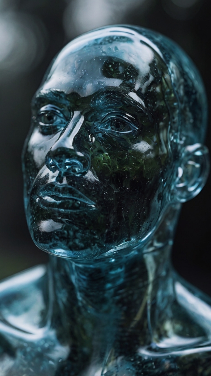 Transparent Humanoid Android Glass Robot 1