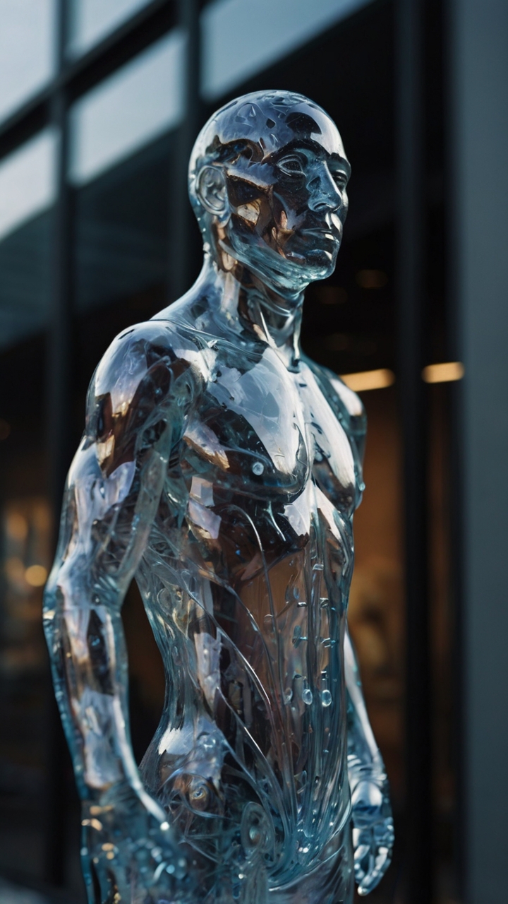 Transparent Humanoid Android Glass Robot 2