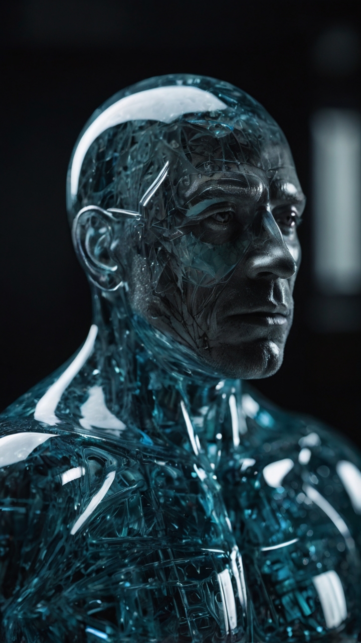 Transparent Humanoid Android Glass Robot 3