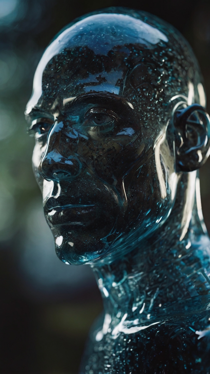 Transparent Humanoid Android Glass Robot 4