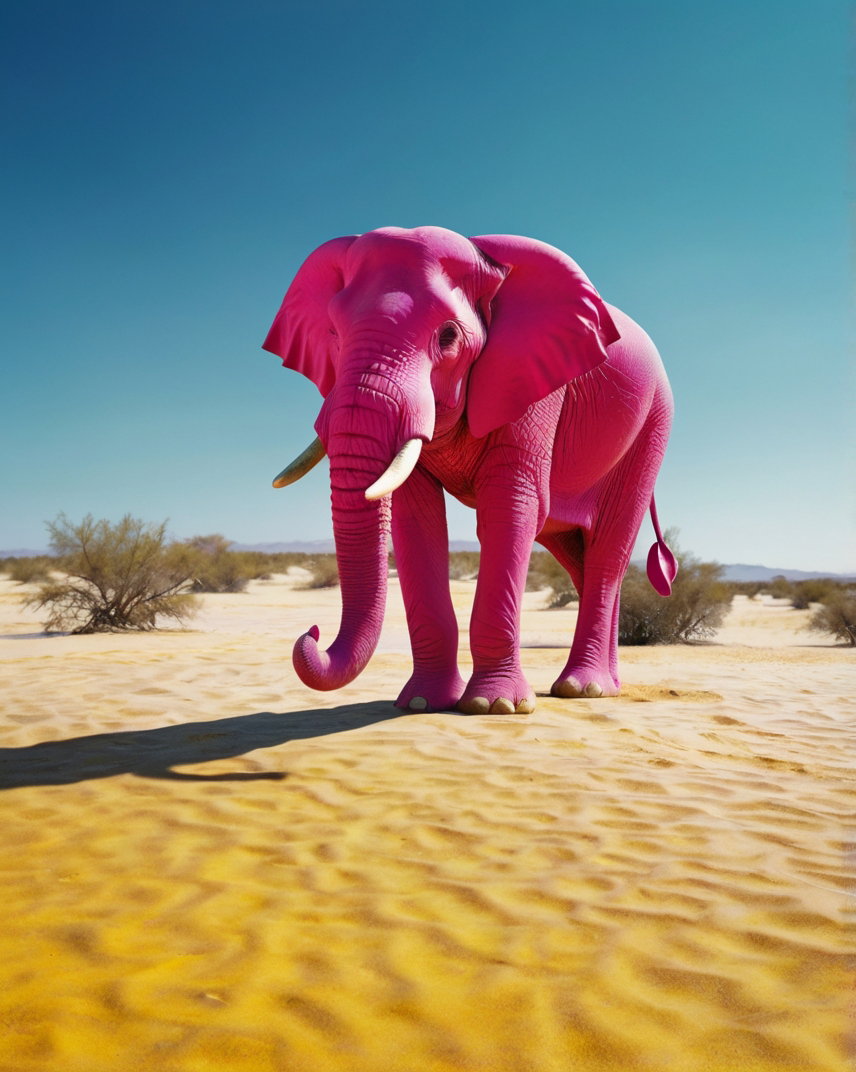 Bright Pink Elephant Desert 1
