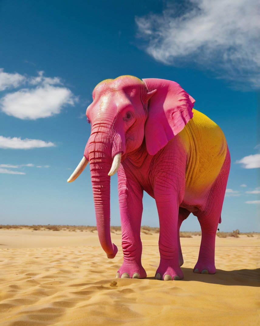 Bright Pink Elephant Desert 3