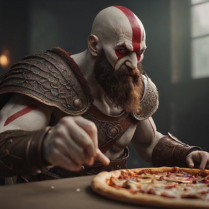 Kratos God Of War Pizza Scene