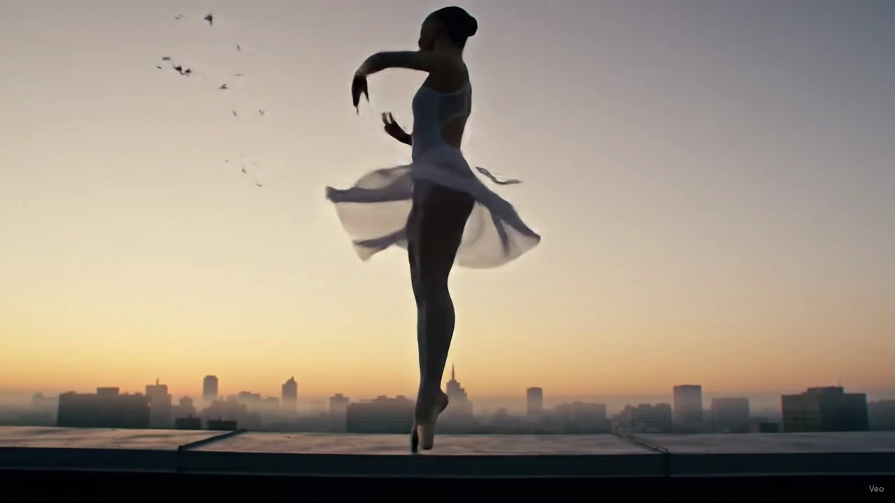 Ballerina Dancing Sunset City Video – video thumbnail
