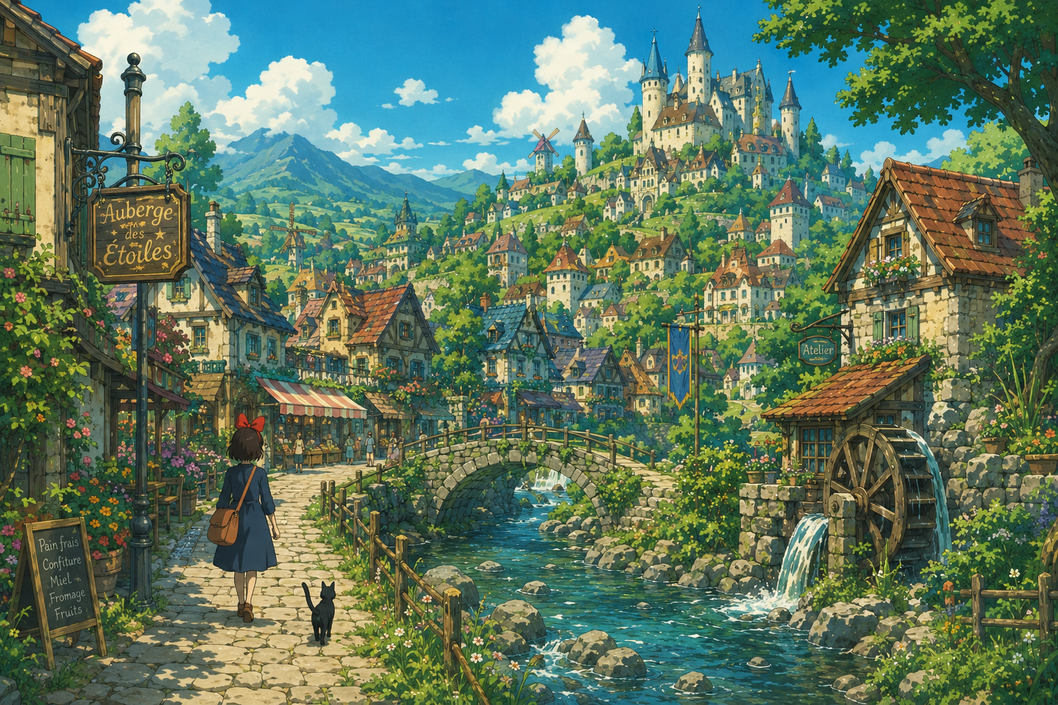 Fantasy Village Hilltop Castle River 2