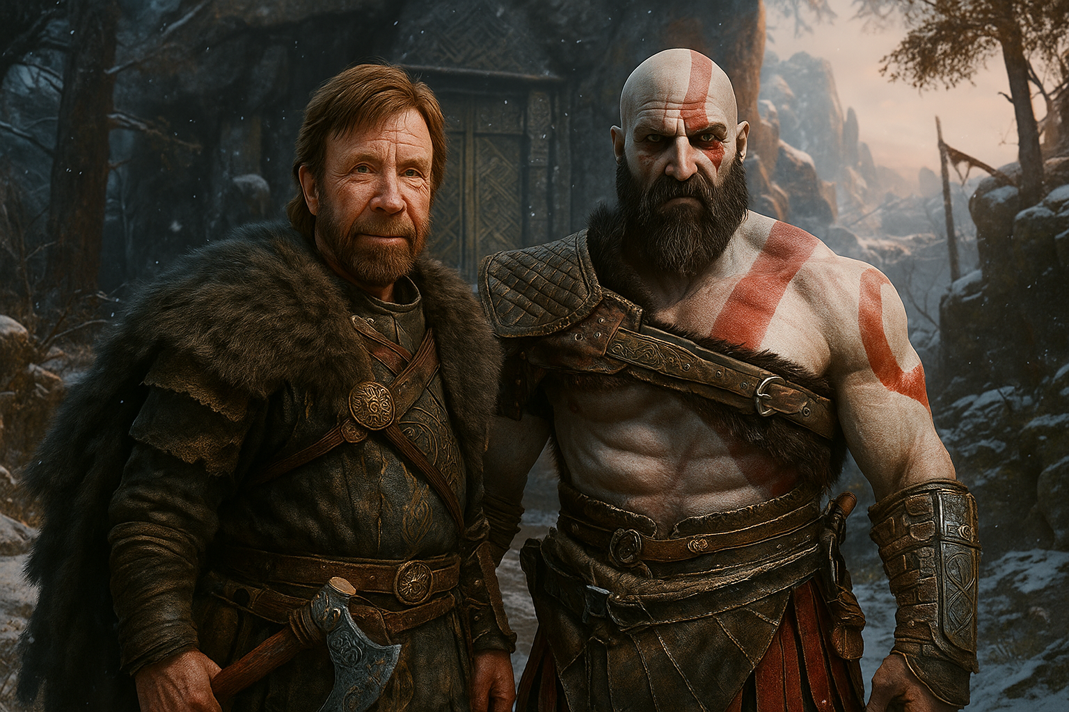 Kratos Chuck Norris Norse Wilderness