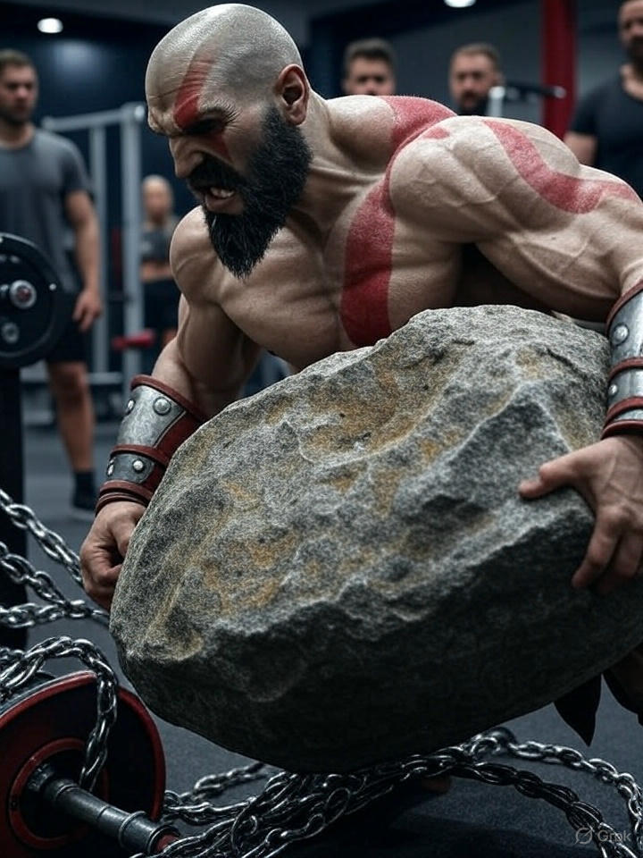 Kratos God Of War Training Heavy Rock Gym