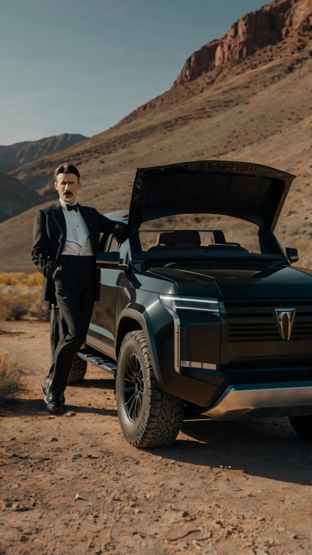 Nikola Tesla Walking Around Tesla Car Video 1 – video thumbnail