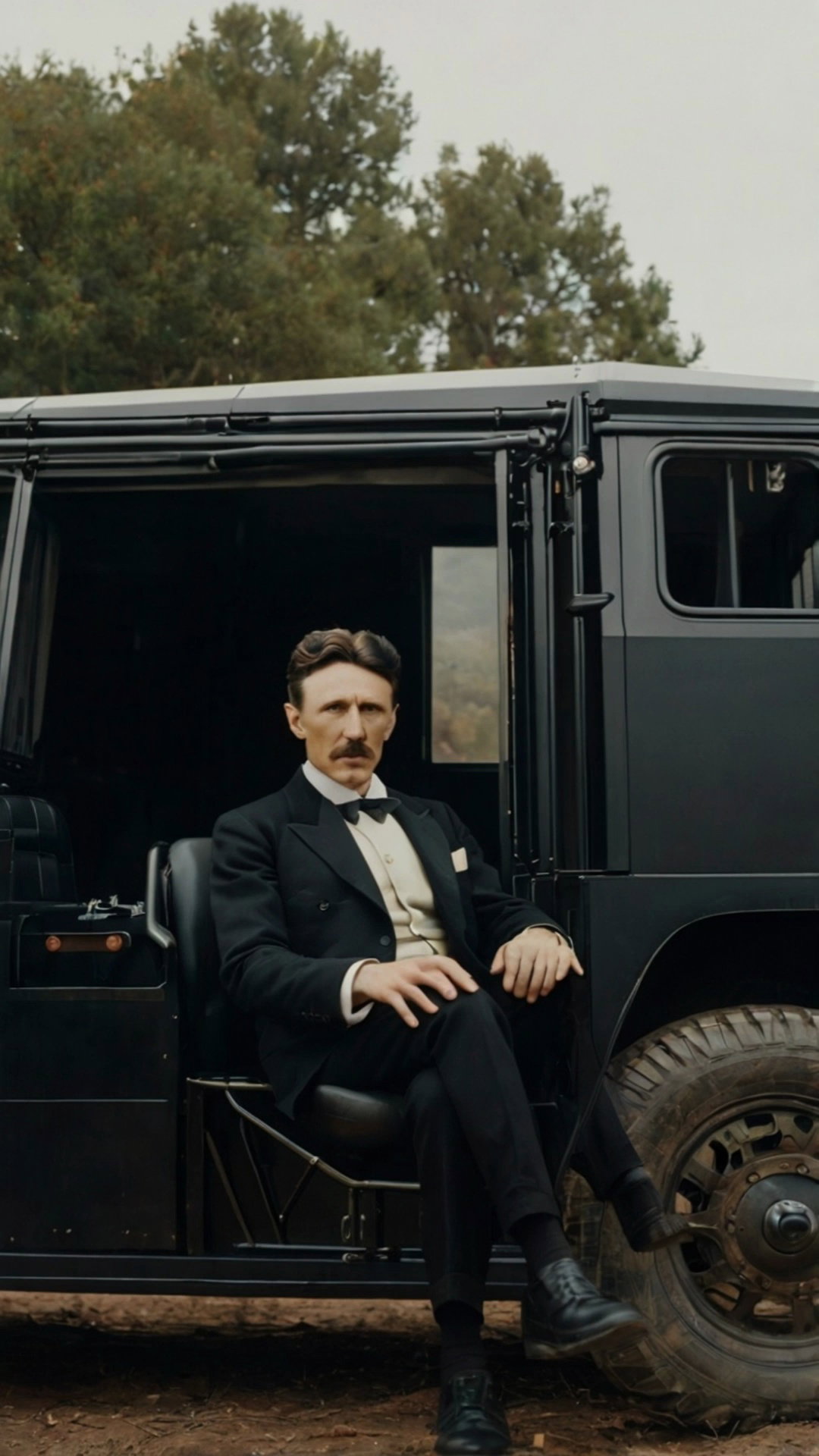 Nikola Tesla Walking Around Tesla Car Video 3 Thumbnail