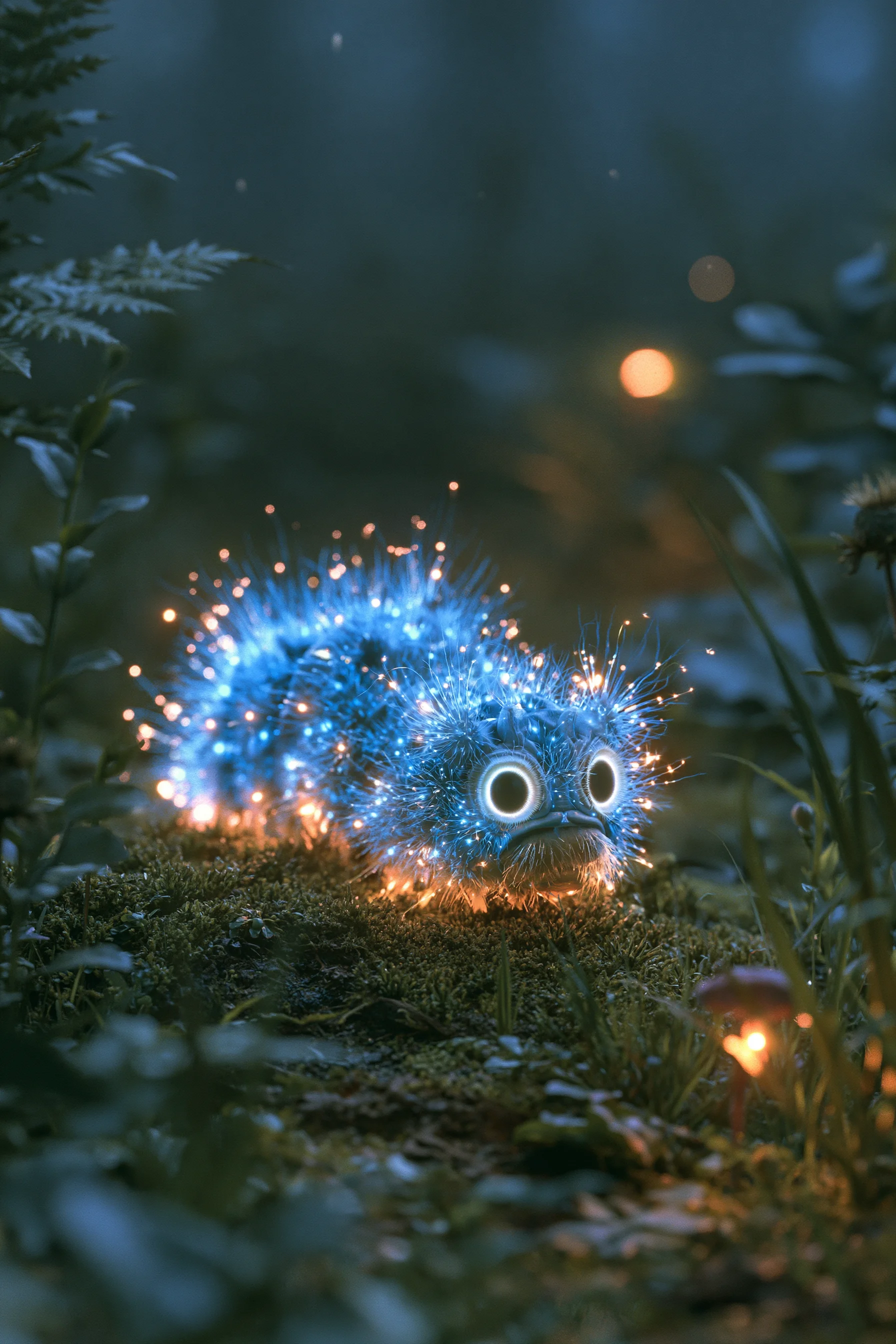 Bioluminescent Caterpillar Glowing Forest 3