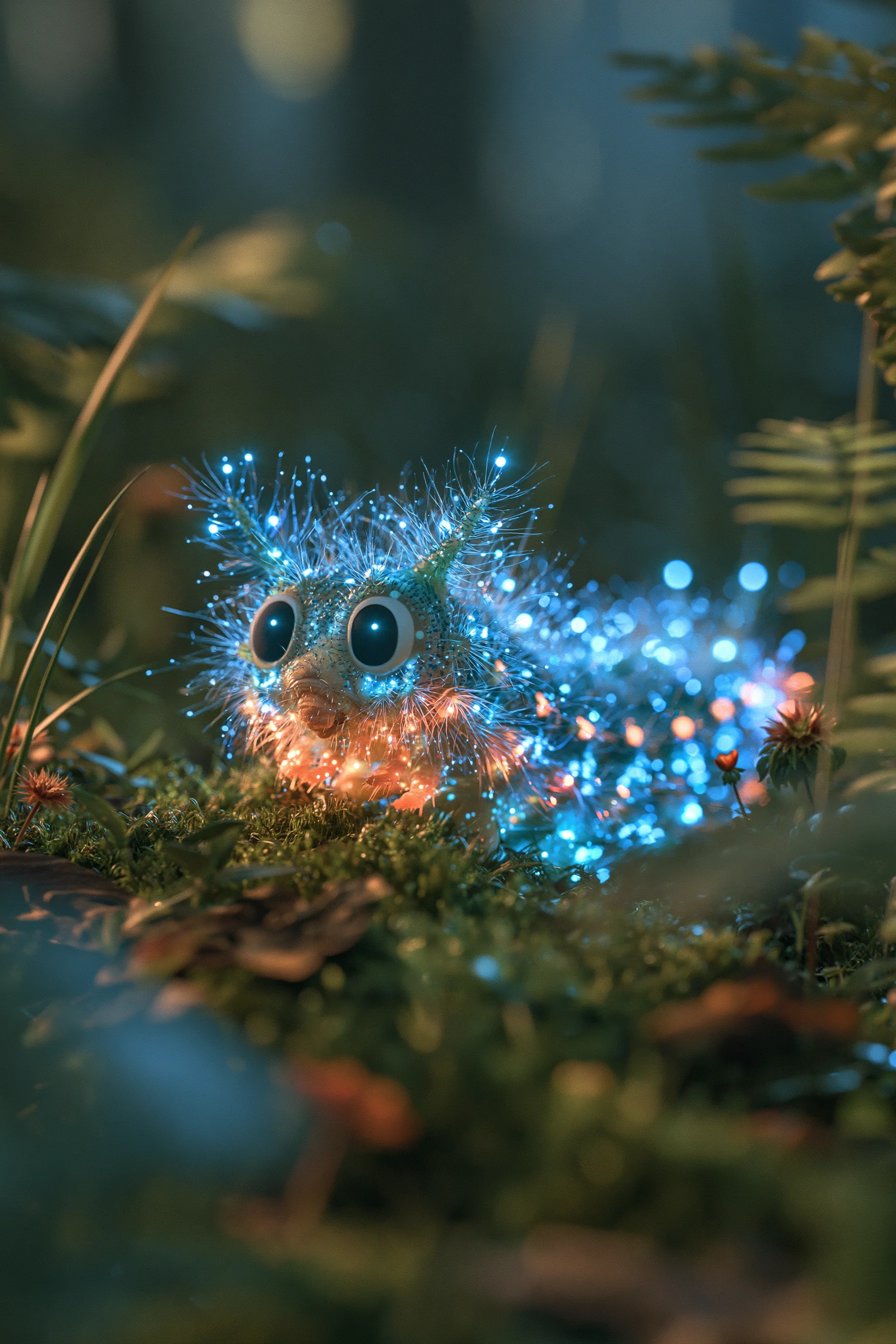 Bioluminescent Caterpillar Glowing Forest 4