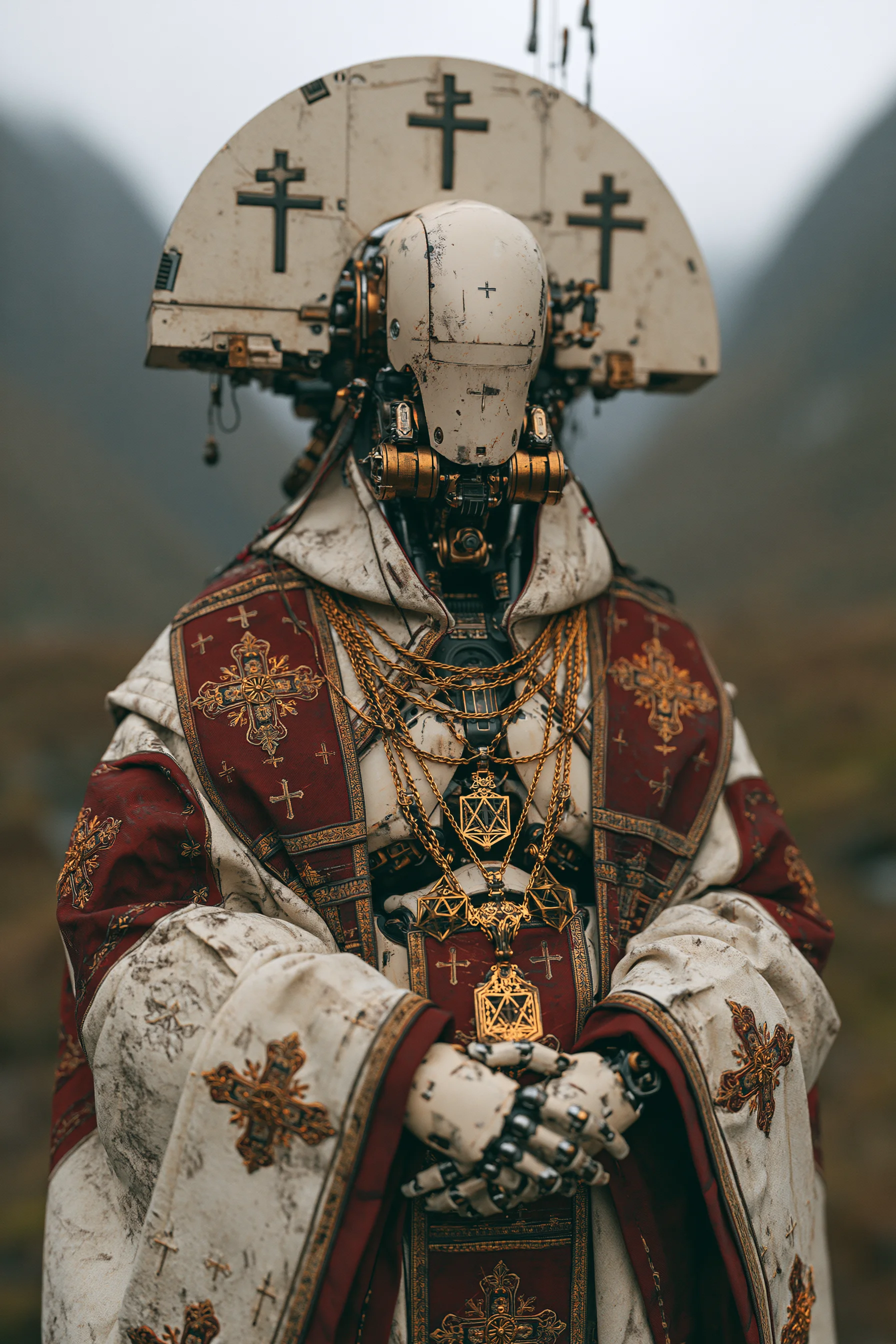Futuristic Robotic High Priest Mechanical Halo 7