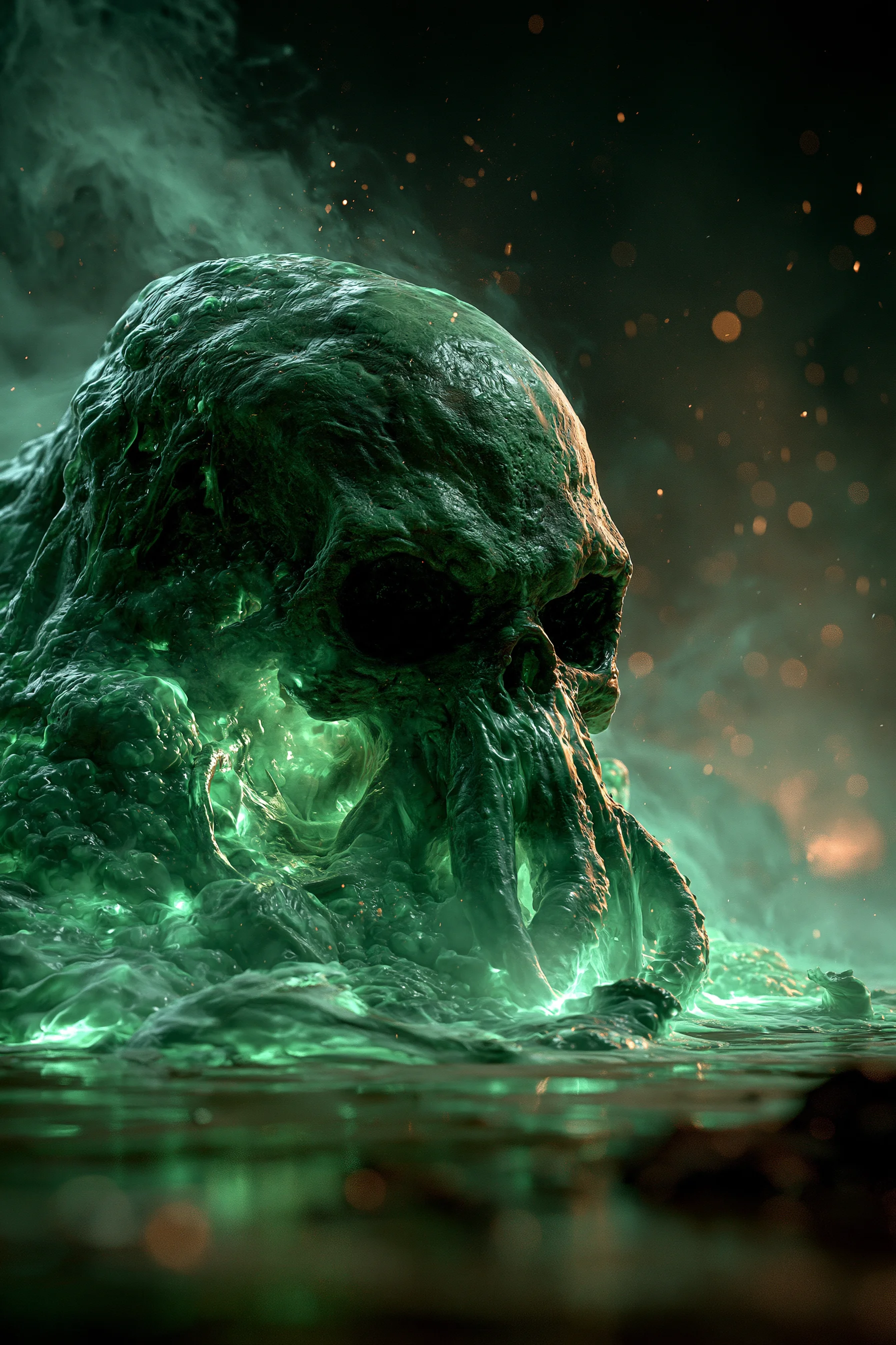 Green Ectoplasm Skull Monster 4