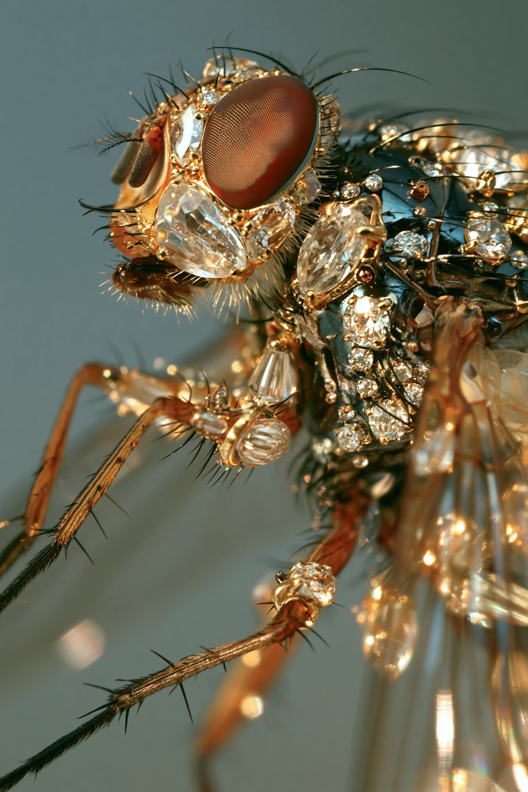 Jeweled Golden Housefly Diamond Macro 4