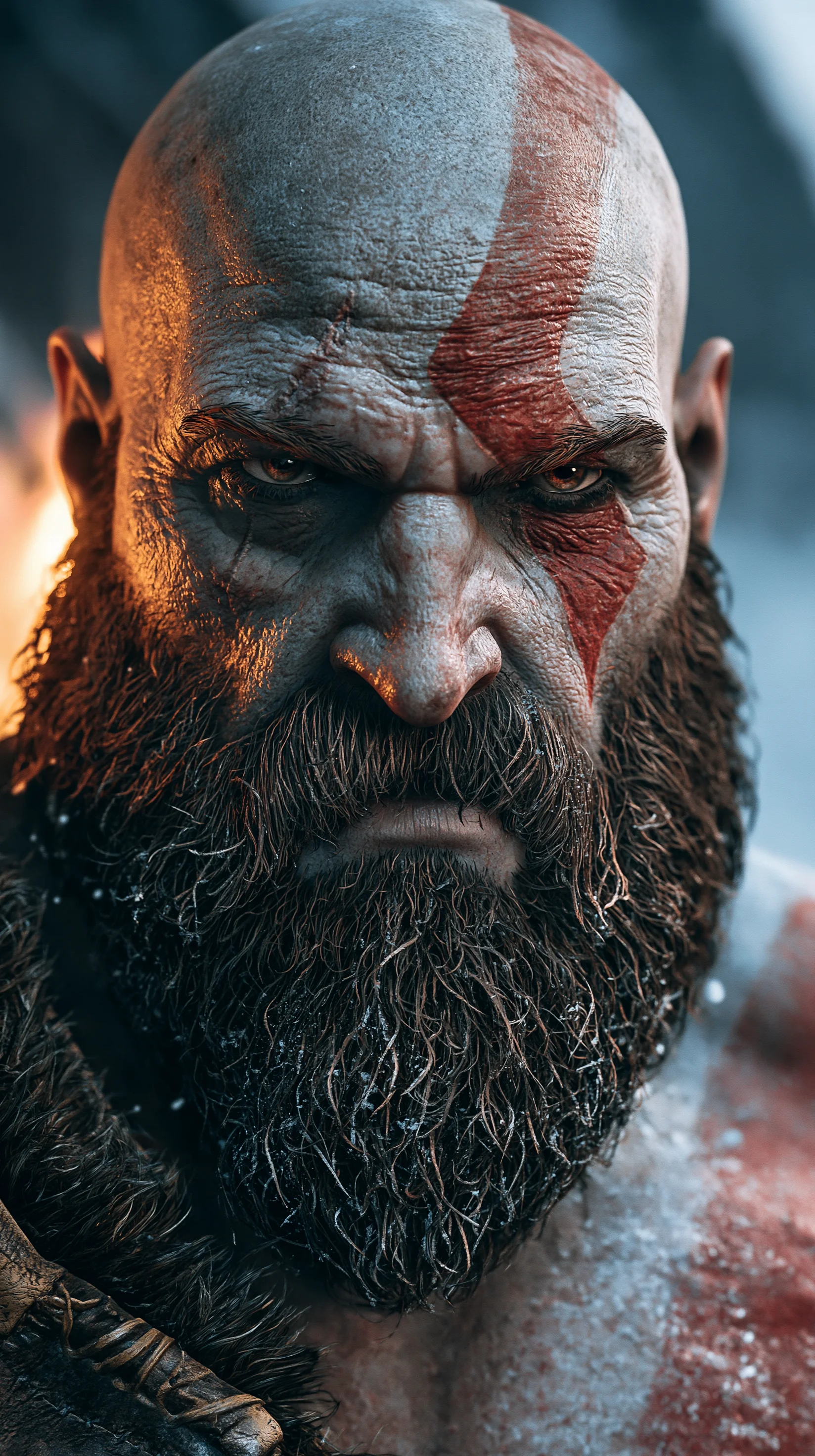 Kratos Frosted Beard Nordic Closeup 2