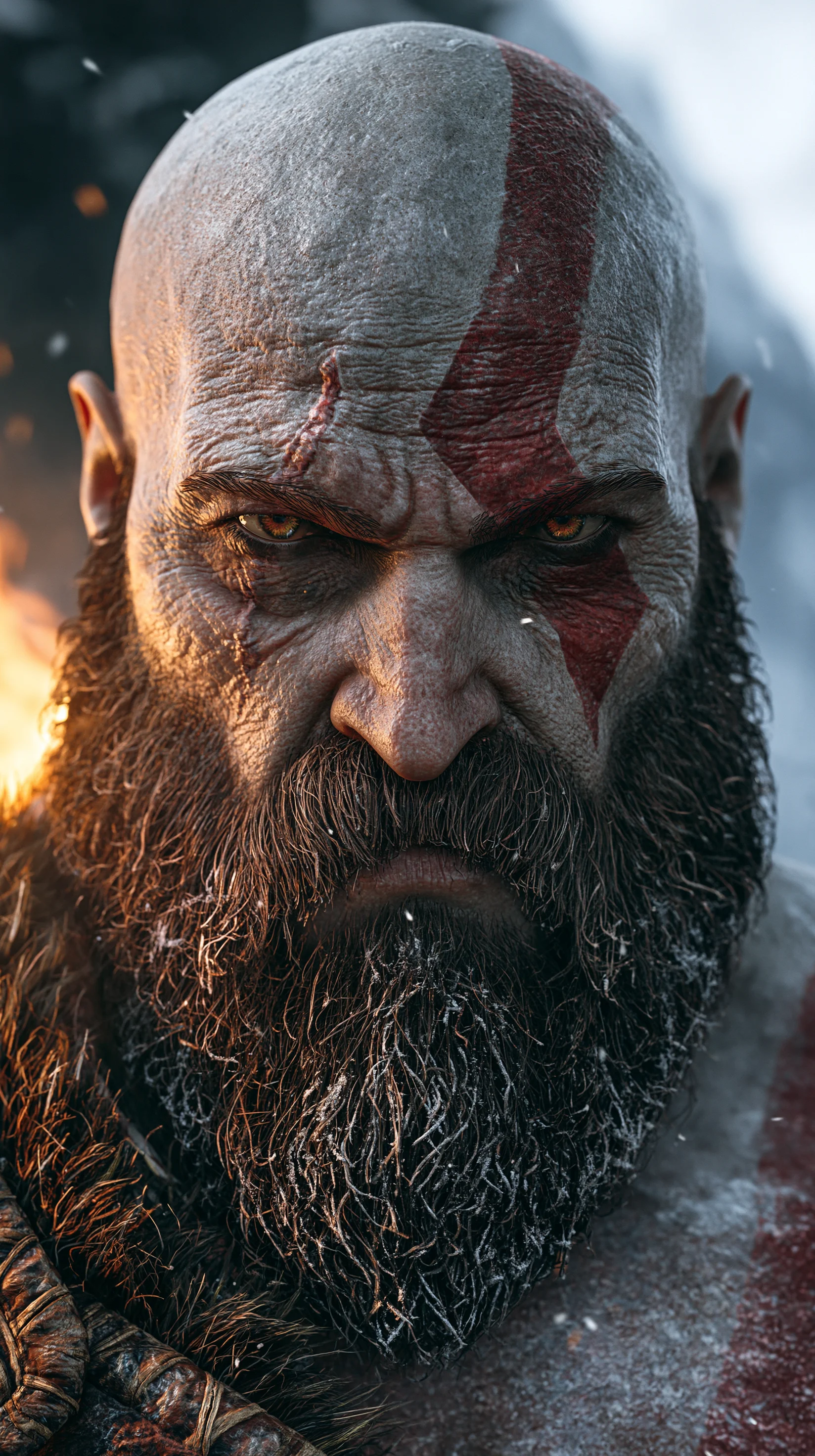 Kratos Frosted Beard Nordic Closeup 3