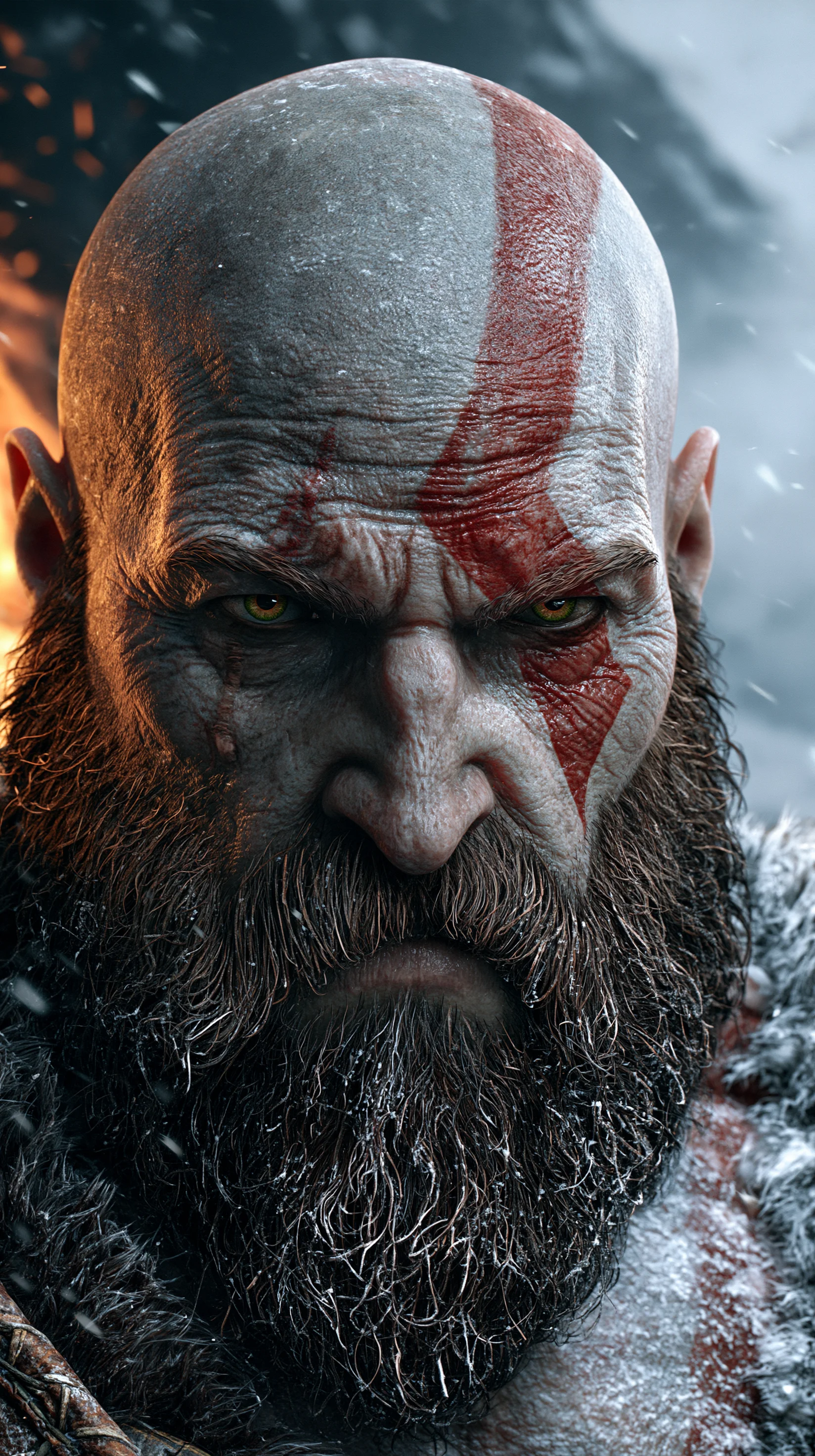 Kratos Frosted Beard Nordic Closeup 4