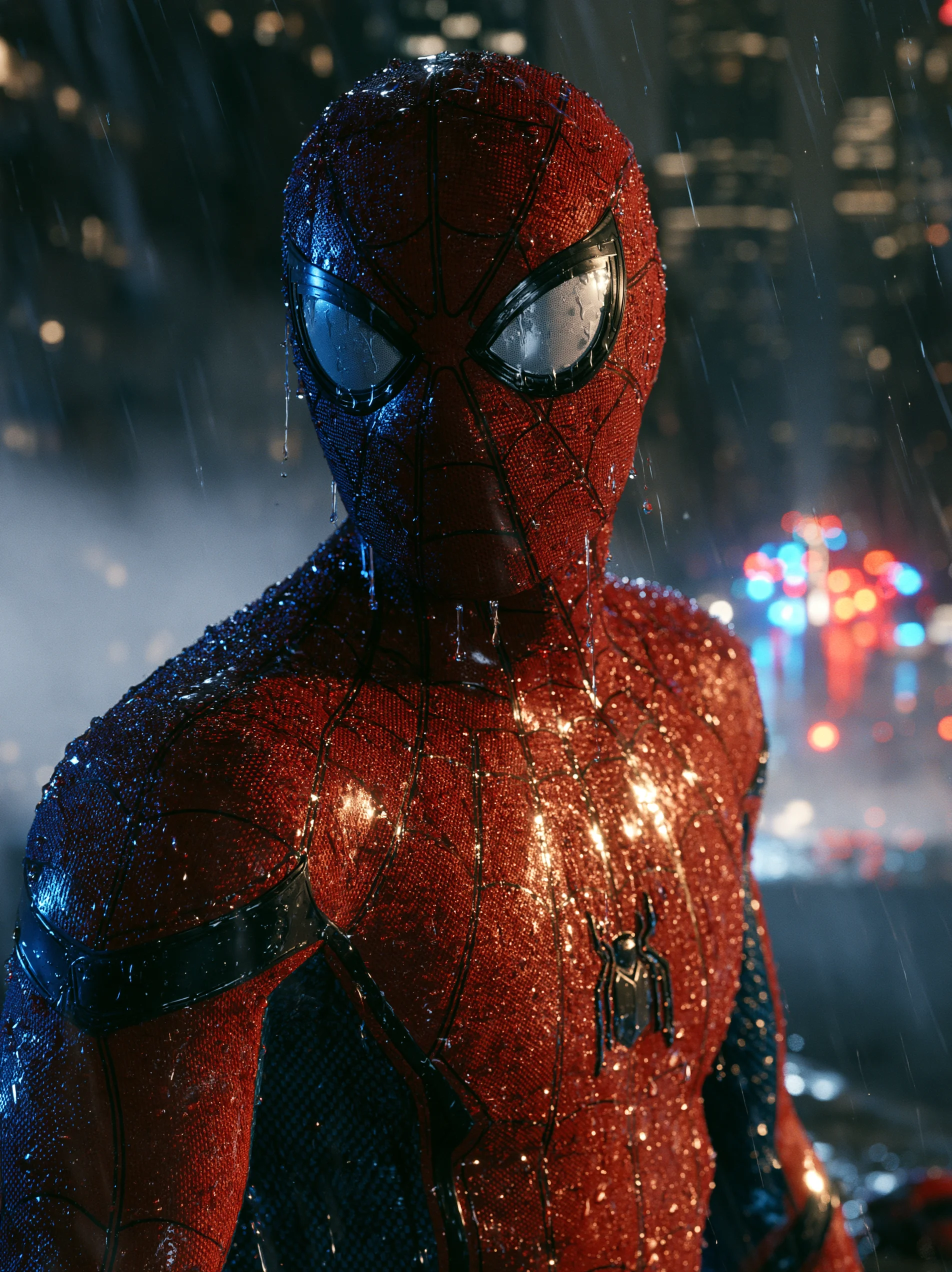 Spider Man Rainy Manhattan Rooftop 2