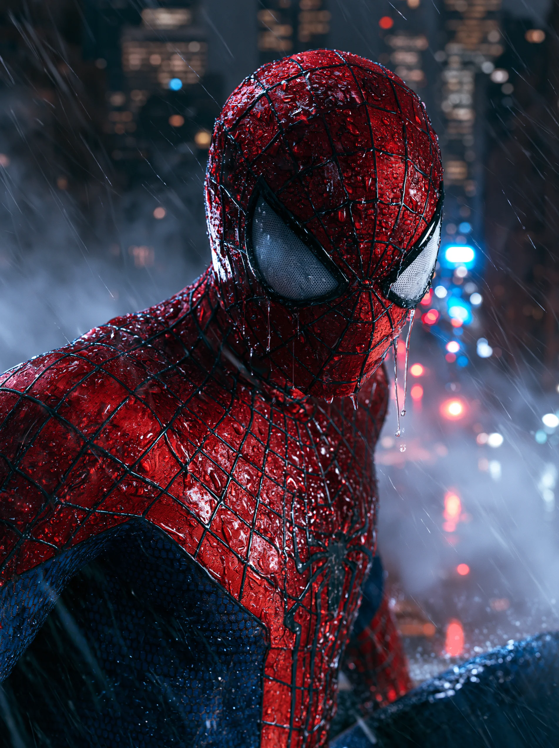 Spider Man Rainy Manhattan Rooftop 4